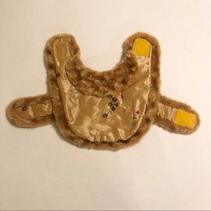Faux Fur Dog Jacket / Sweater - Floral Silk Outer